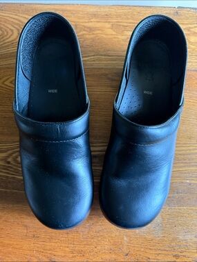 Dansk Black Leather Slip-On Loafers